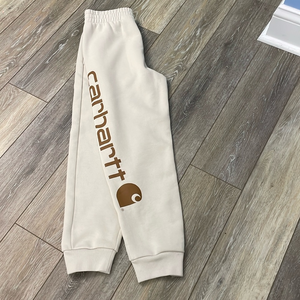 Kids tan Carhartt sweatpants